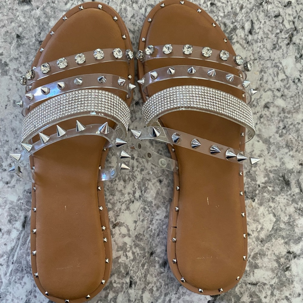 Sparkly spike sandals